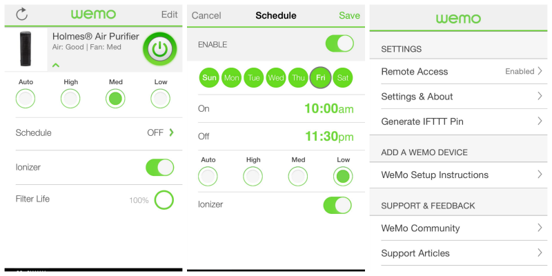WeMo technology app