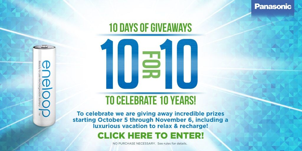 The eneloop 10 for 10 Giveaway