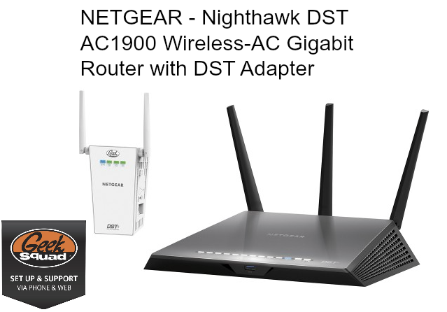 NETGEAR - Nighthawk DST AC1900 Wireless-AC Gigabit Router with DST Adapte